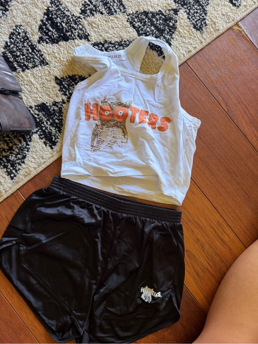 Hooters White Tank Top with Orange Logo